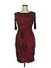 Connected Apparel Graphic Burgundy Red Cocktail Dress Size 10 - photo 1