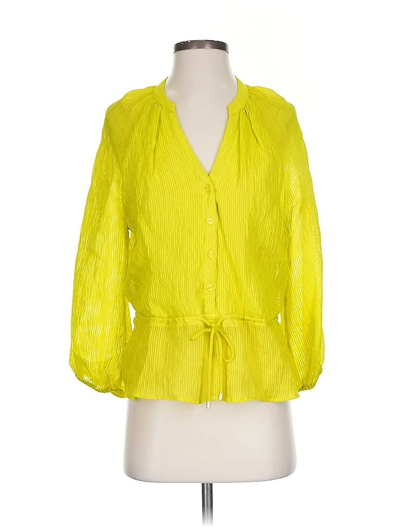 Pre-owned Marc New York Andrew Marc 3/4 Sleeve Blouse In Yellow