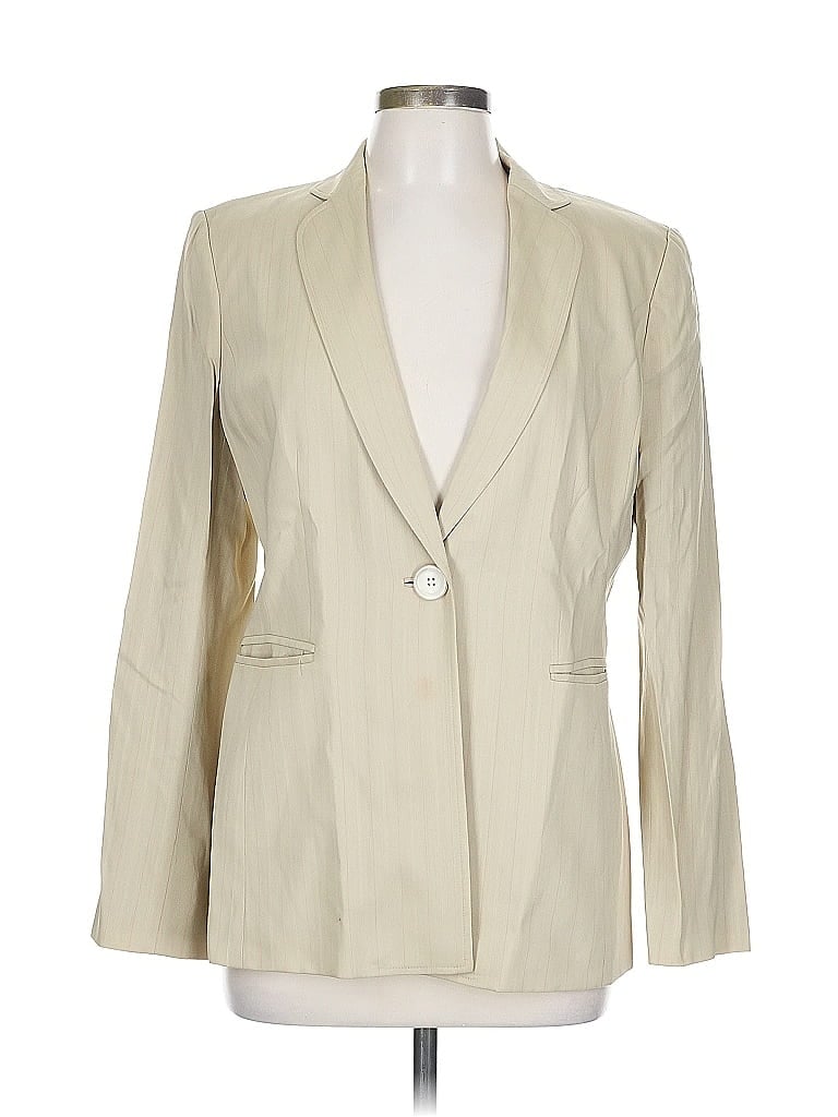 Pre-owned Ann Taylor Wool Blazer Jacket In White