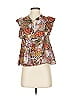 Chufy Brown Short Sleeve Blouse Size XS - photo 1