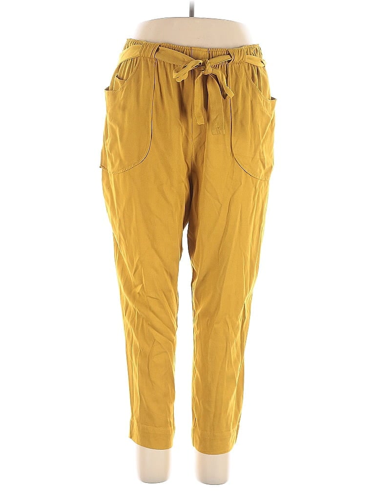 Left Coast by Dolan 100% Rayon Solid Yellow Casual Pants Size XL - photo 1