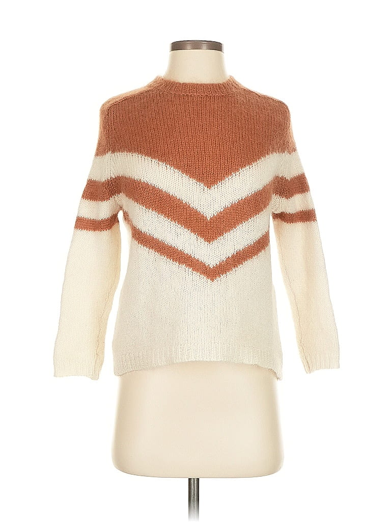 LA MAILLE SEZANE Paris Chevron-herringbone Tan Pullover Sweater Size S - photo 1
