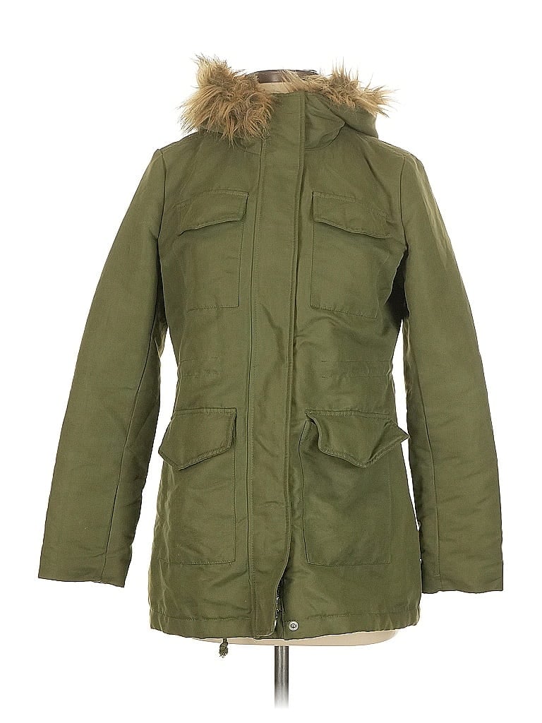 Pre-owned New York And Company Coat In Green