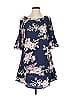 Unbranded 100% Polyester Floral Blue Casual Dress Size S - photo 1