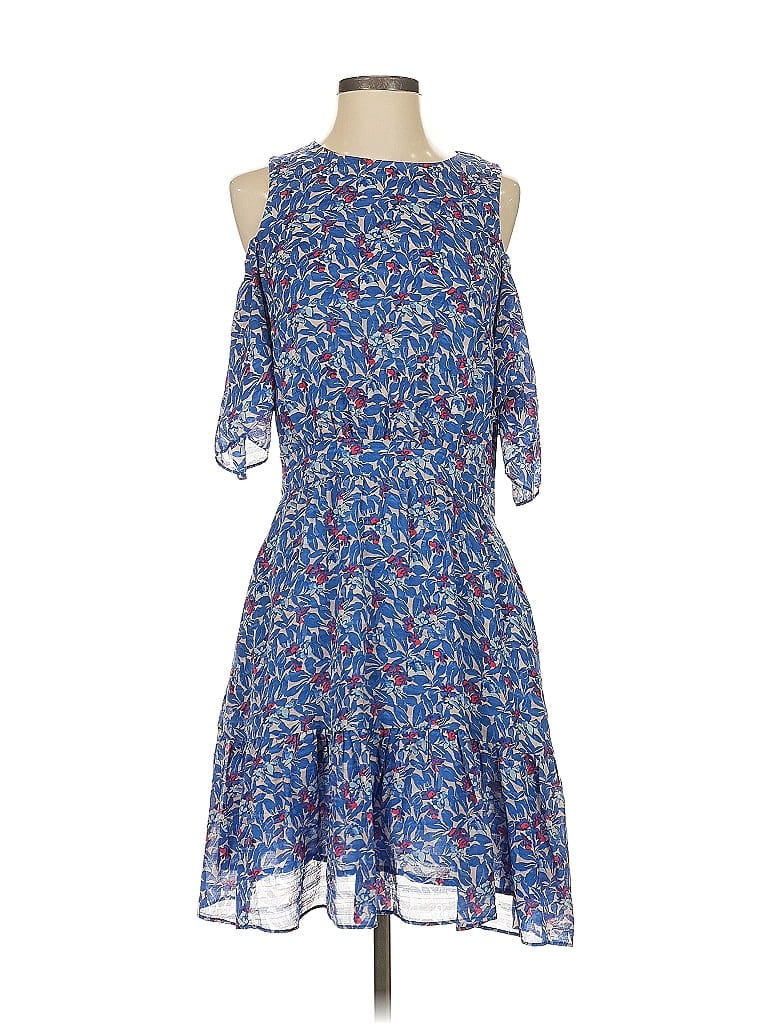 Tanya Taylor 100% Silk Floral Blue Casual Dress Size 4 - photo 1