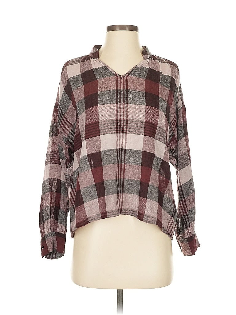 Click to view more detailed imagery on our partner's website Pre-owned Madewell Long Sleeve Blouse In Burgundy