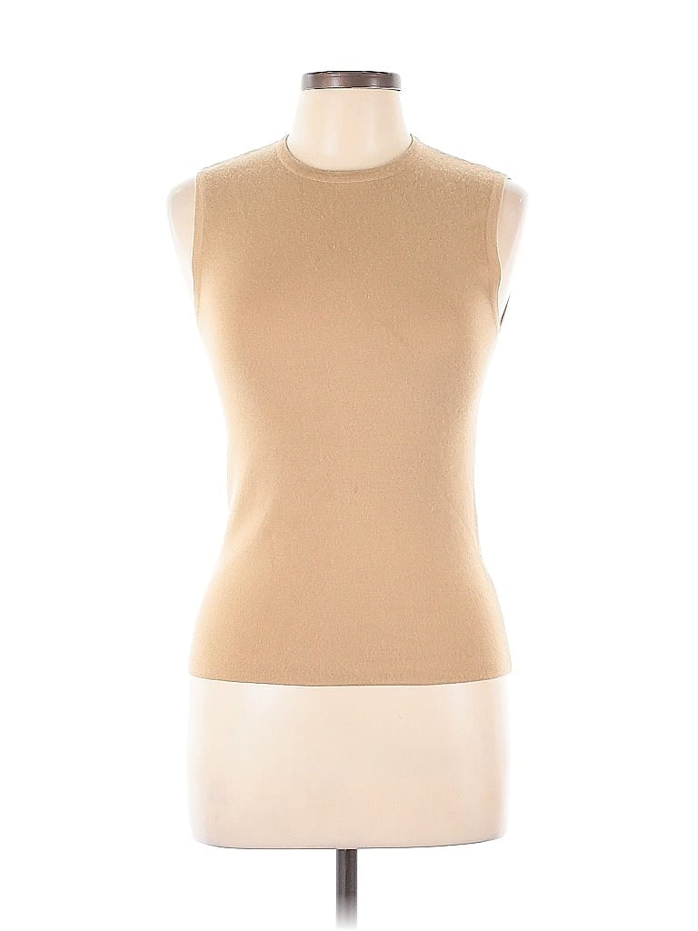 Click to view more detailed imagery on our partner's website Pre-owned Michael Kors Sleeveless Top Tan High Neck Tops In Brown