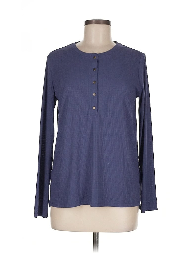 Pre-owned G.h. Bass & Co. Long Sleeve Blouse In Blue