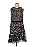 ML Monique Lhuillier 100% Nylon Paisley Black Cocktail Dress Size 14 - photo 1