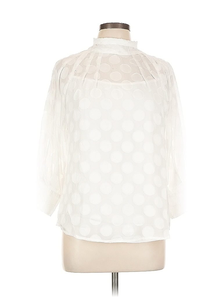 Gracia 100% Polyester Polka Dots White 3/4 Sleeve Blouse Size L - photo 1