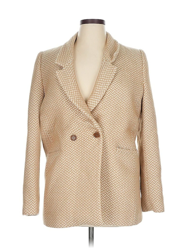 Anine Bing Chevron-herringbone Tan Blazer Size XL - photo 1