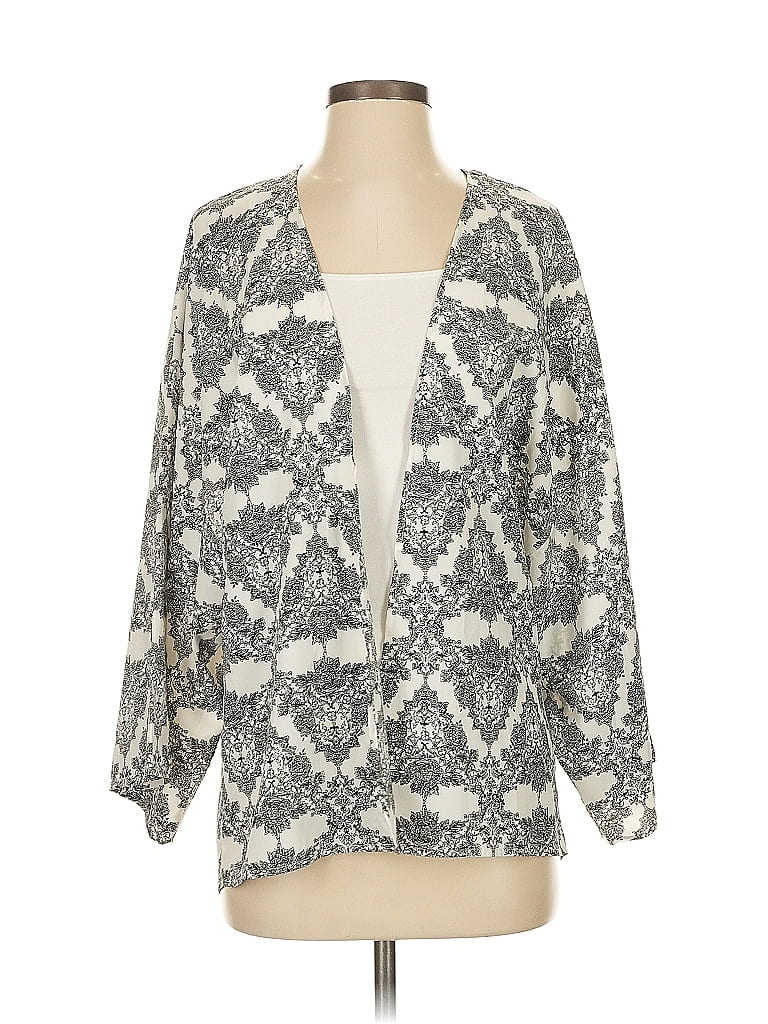 Blue Rain Kimono In Gray