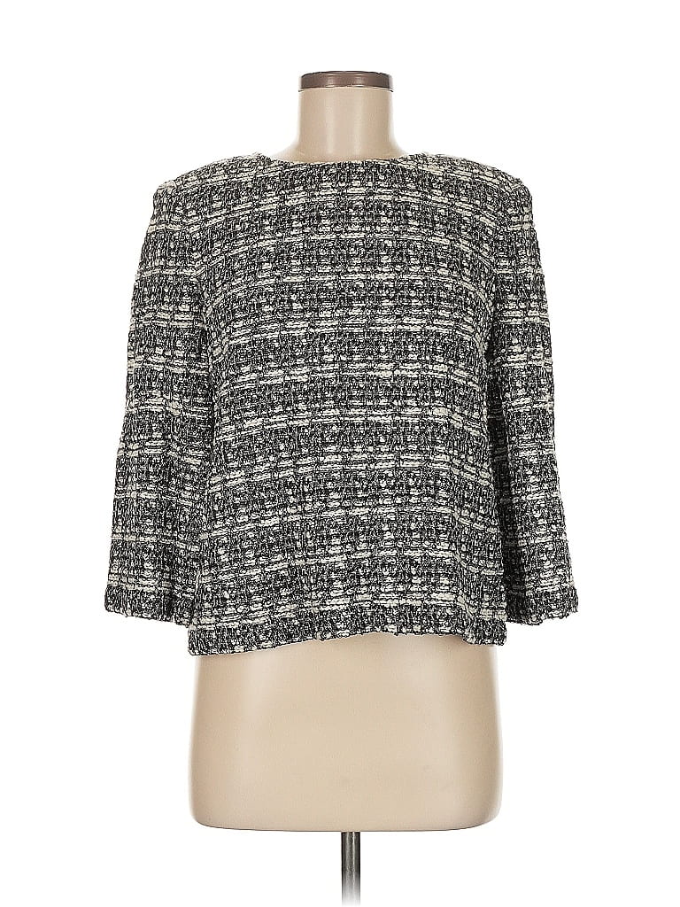 St. John Gray 3/4 Sleeve Blouse Size 6 - photo 1