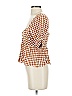 Saylor 100% Viscose Checkered-gingham Orange Yellow 3/4 Sleeve Blouse Size XXS (estimated) - photo 4