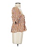 Saylor 100% Viscose Checkered-gingham Orange Yellow 3/4 Sleeve Blouse Size XXS (estimated) - photo 3
