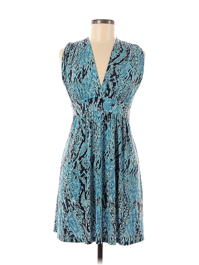 Veronica M. Paisley Blue Cocktail Dress Size S - photo 1