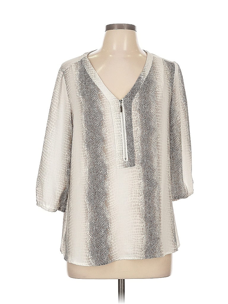 Pre-owned New Directions 3/4 Sleeve Blouse In Silver