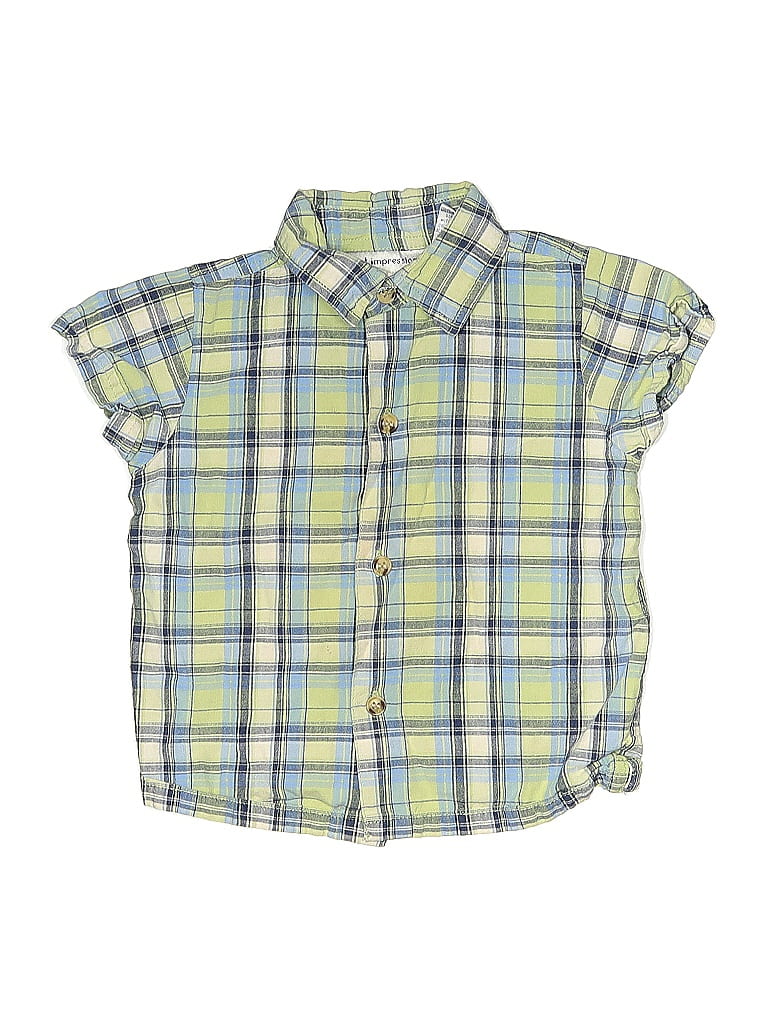 Pre-owned First Impressions Kids' Short Sleeve Button Down Shirt In Yellow