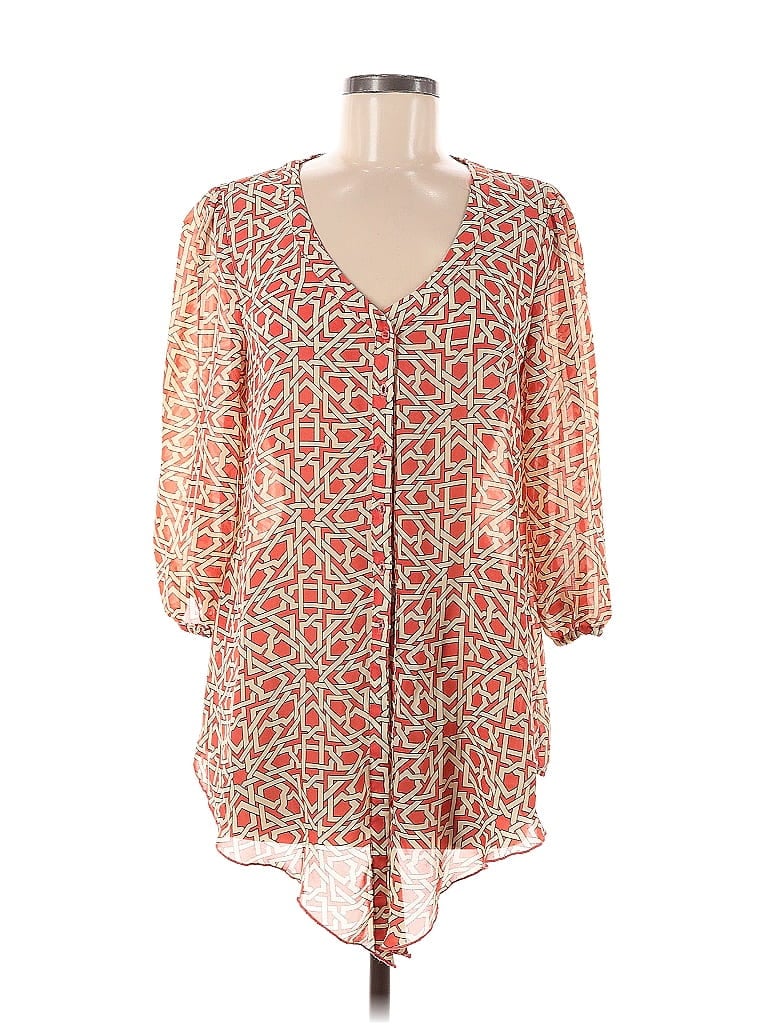 Pre-owned Love Notes 3/4 Sleeve Blouse In Orange