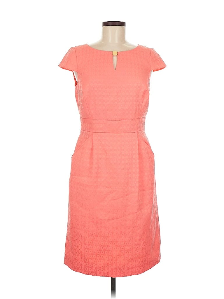 Tahari by ASL 100% Polyester Chevron-herringbone Pink Casual Dress Size 6 - photo 1