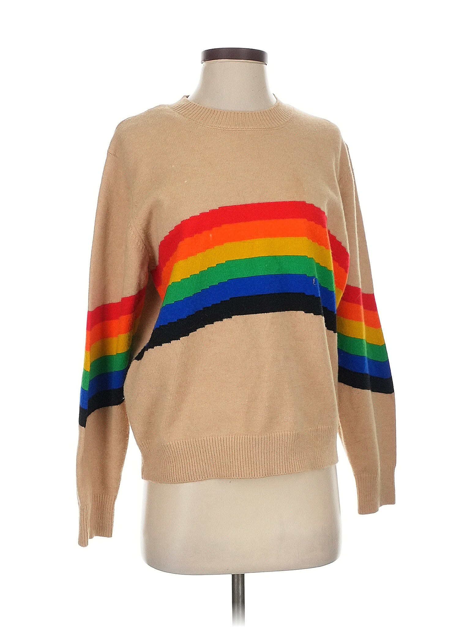 Young Fabulous &amp; Broke Color Block Tan Pullover Sweater Size S