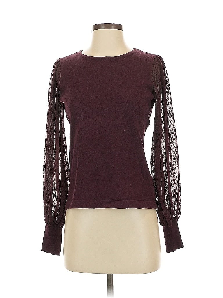 CeCe Burgundy Long Sleeve Top Size XS - photo 1