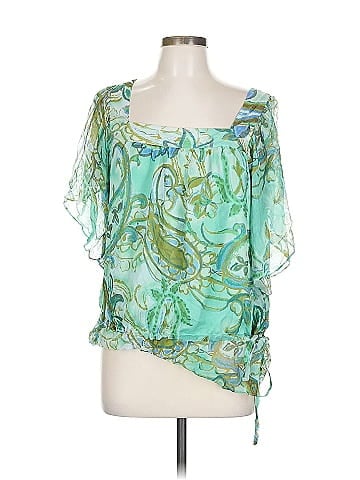 INC International Concepts Short Sleeve Silk Top (view 1)