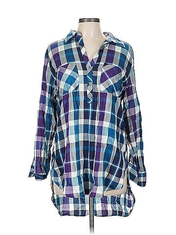 Soho JEANS NEW YORK & COMPANY 3/4 Sleeve Button-Down Shirt (view 1)