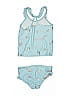 Carter's Hearts Blue Teal Two Piece Swimsuit Size 3T - photo 2