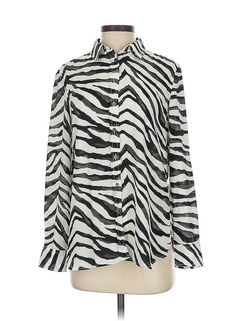 Pre-owned Banana Republic Long Sleeve Blouse In White