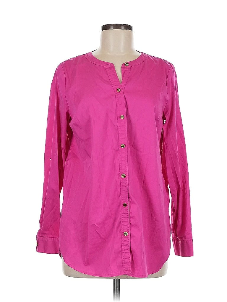 Pre-owned Michael Michael Kors Long Sleeve Blouse In Pink