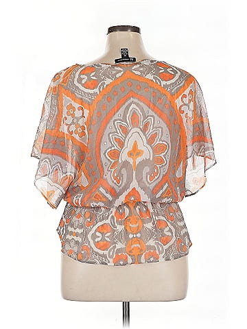 INC International Concepts Short Sleeve Blouse (view 2)