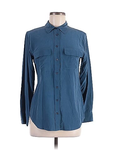 Equipment Long Sleeve Silk Top (view 1)