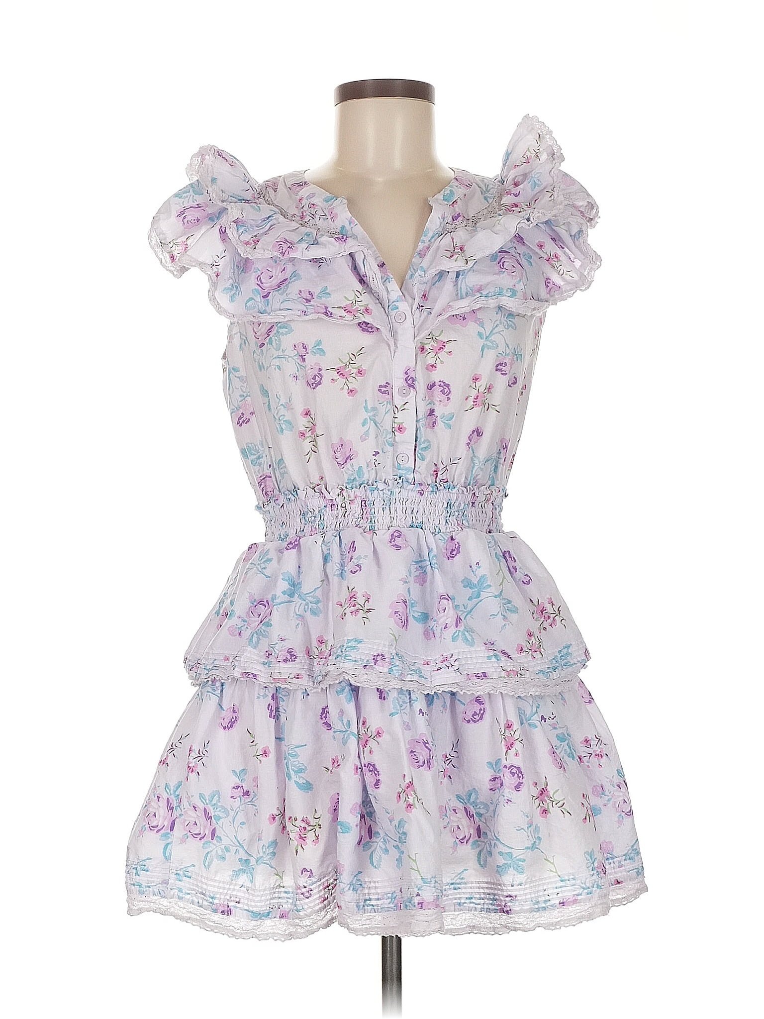 LoveShackFancy for Target 100% Cotton Purple Casual Dress Size M