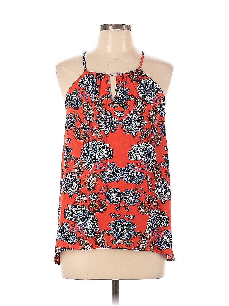 Collective Concepts 100% Polyester Orange Sleeveless Blouse Size L - photo 1