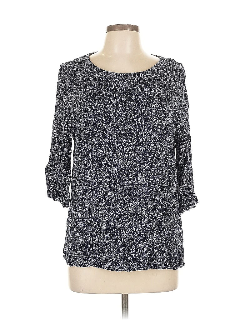 Pre-owned H&m 3/4 Sleeve Top Gray Boatneck Tops