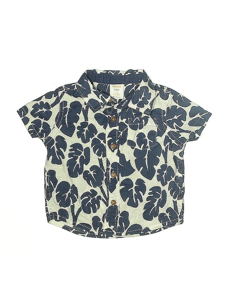 Pre-owned Gymboree Babies' Short Sleeve Button Down Shirt In Blue