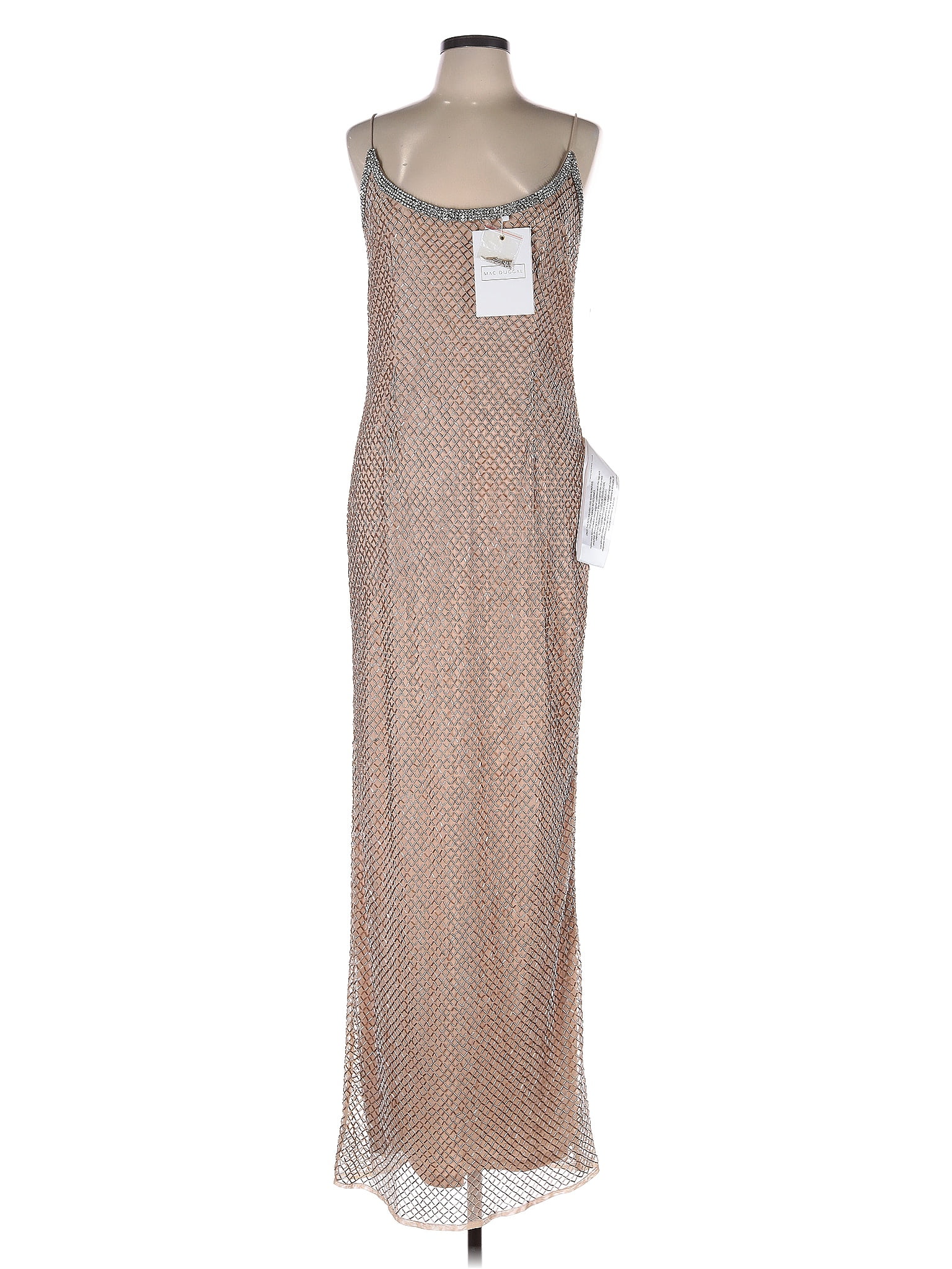 Mac Duggal 100% Polyester Tan Cocktail Dress Size 10