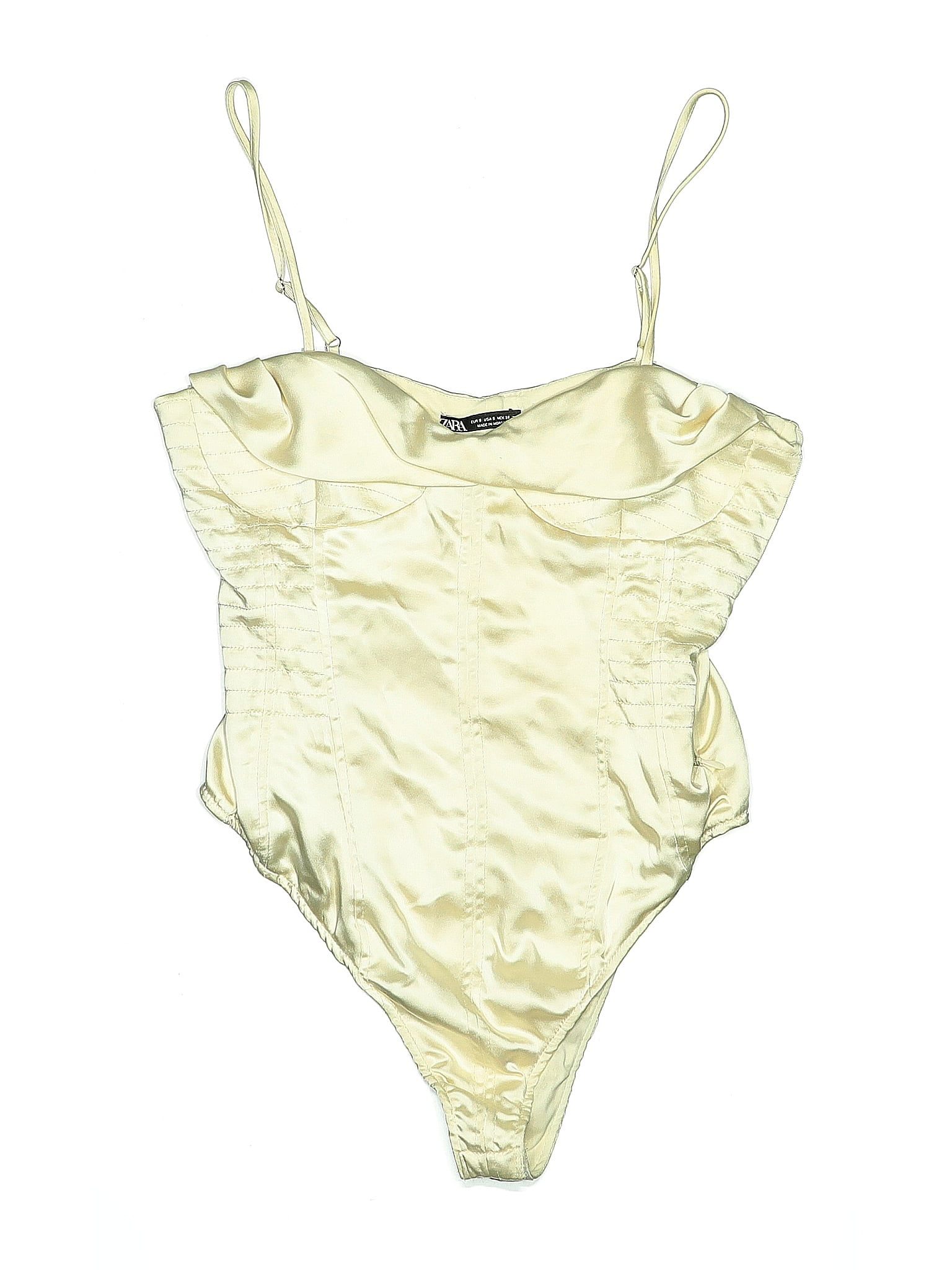 Zara 100% Polyester Gold Bodysuit Size S