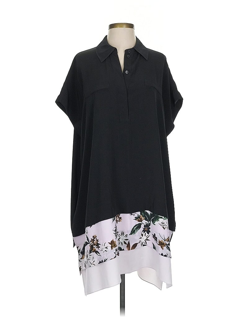 Pre-owned Diane Von Furstenberg Short Sleeve Blouse In Black
