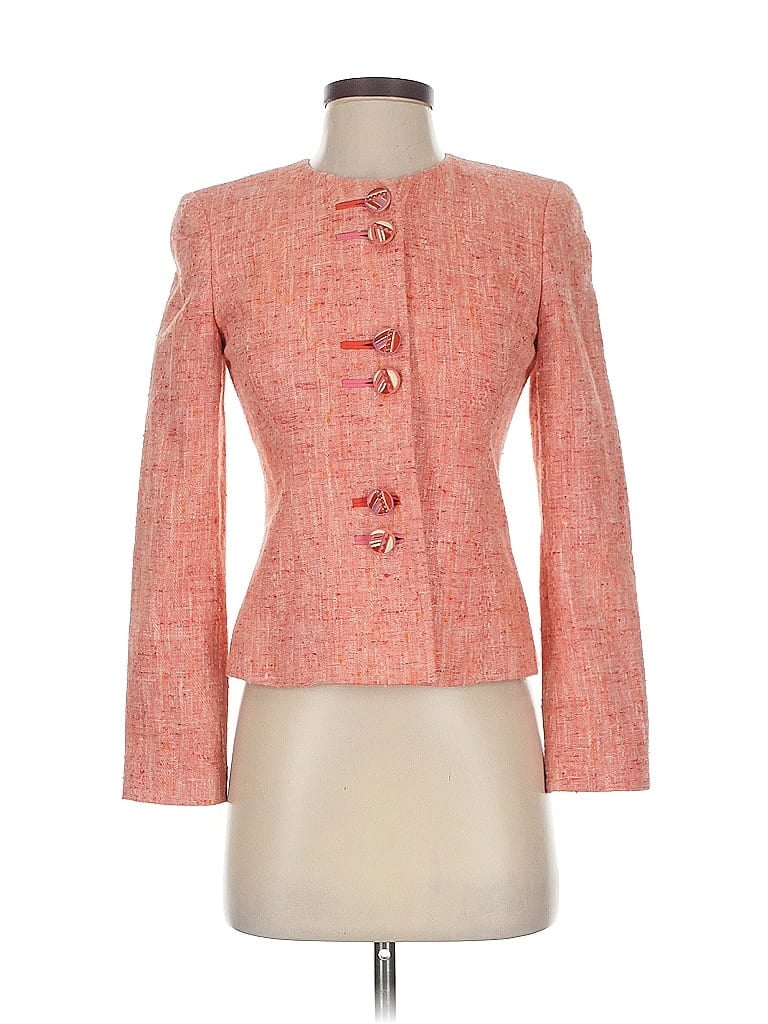 Pre-owned Carolina Herrera Silk Blazer Jacket In Pink