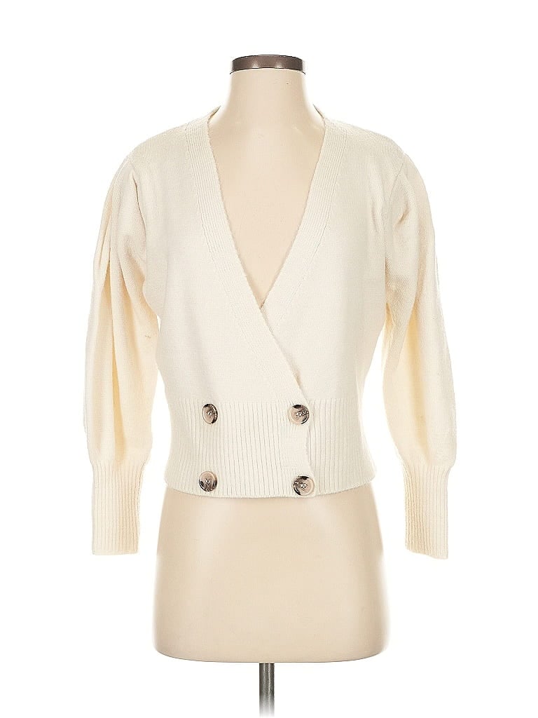 Pre-owned Mng Cardigan Sweater In White