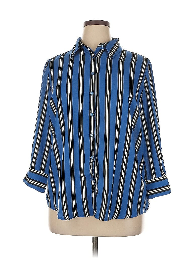 Pre-owned Fashion Nova 3/4 Sleeve Blouse In Blue