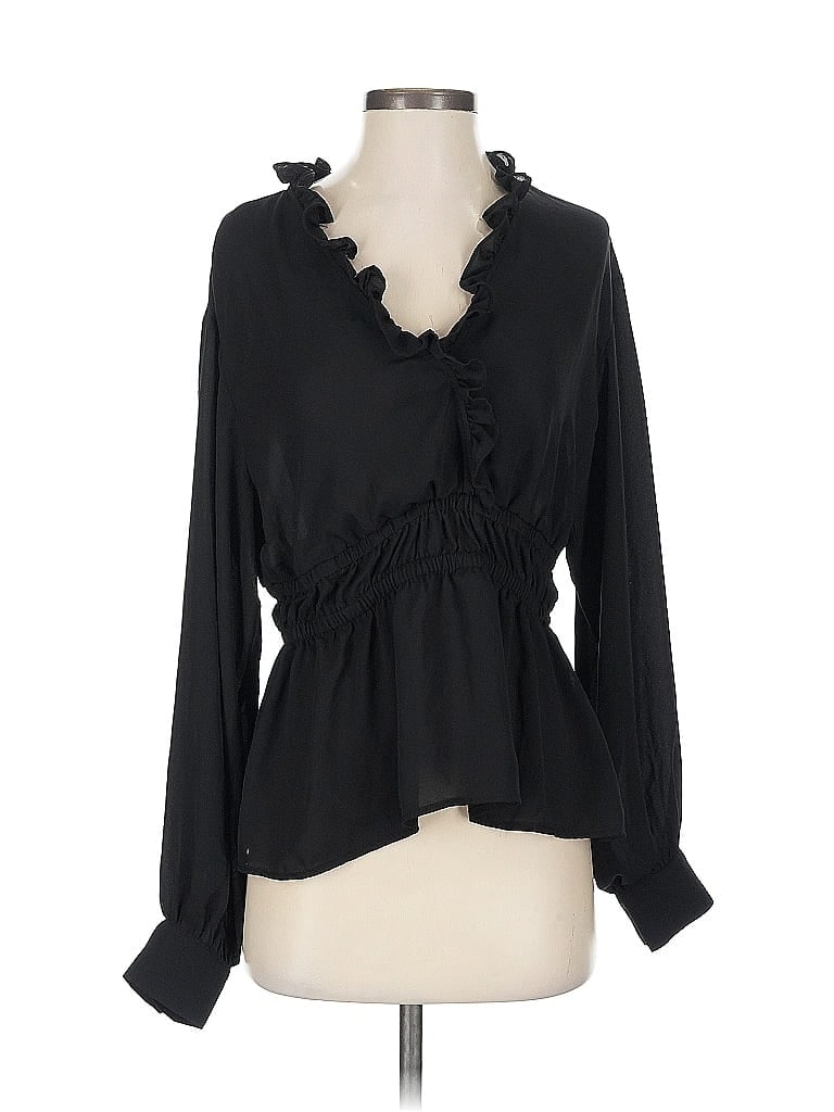 Marc New York Andrew Marc 100% Polyester Black Long Sleeve Blouse Size S - photo 1