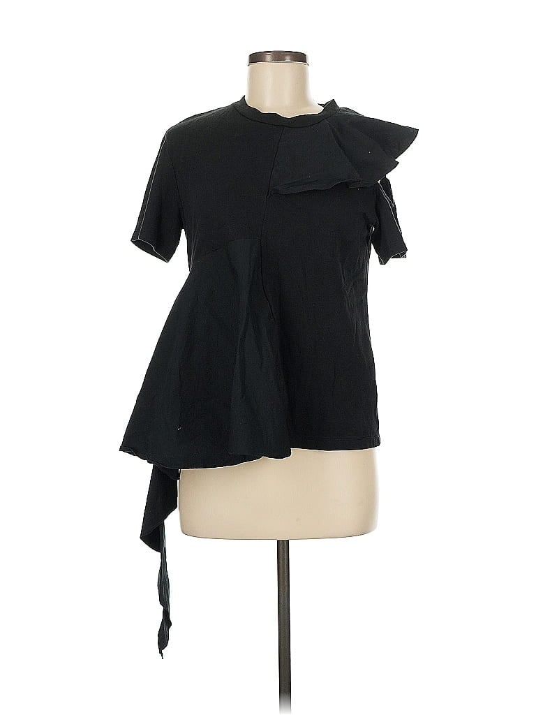 Pre-owned Goen J Short Sleeve Blouse In Black