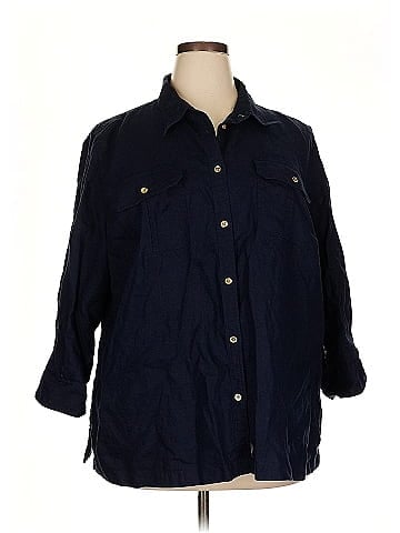 Lauren by Ralph Lauren 3/4 Sleeve Button-Down Shirt (view 1)