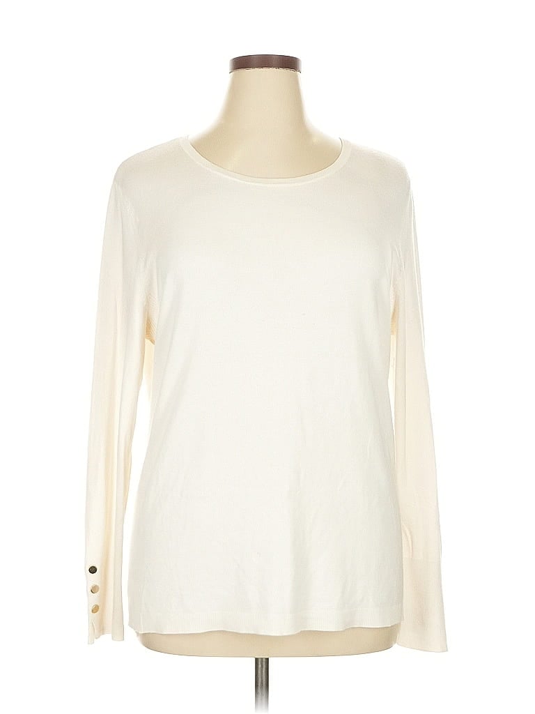 Pre-owned Jm Collection Pullover Sweater In White