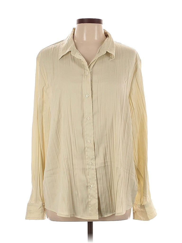 Pre-owned Gap Long Sleeve Blouse In White