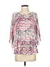 One World 100% Polyester Pink 3/4 Sleeve Blouse Size S - photo 1