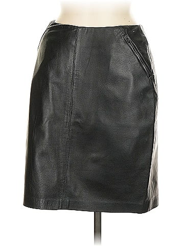 Linda Allard Ellen Tracy Leather Skirt (view 1)